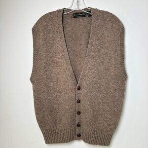 Vintage Eclectic Grandpa Wool Blend Cardigan Vest L